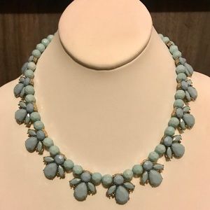 Aqua/light blur beaded necklace